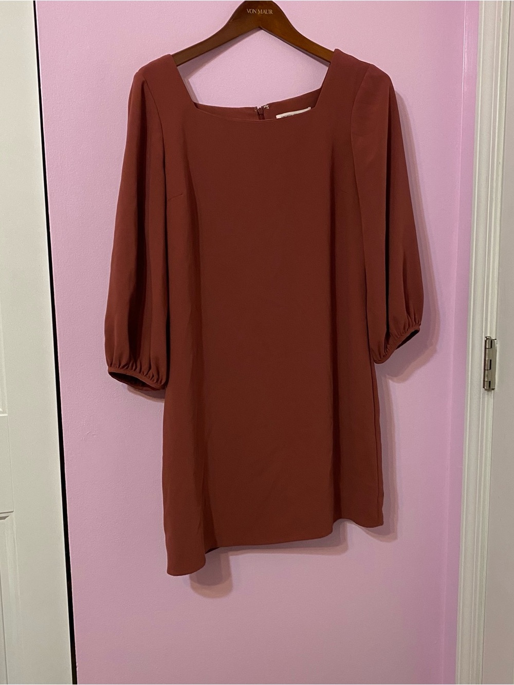 Amanda Uprichard Walsh Crepe Shift Dress in Cinnamon size Large